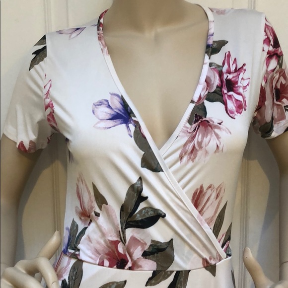 IVORY FLORAL MIDI DRESS - Picture 5 of 8